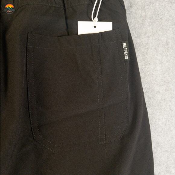 NWT Multipants Cropped Pants Black Scrubs Drawstring Waist Women's Size XL - Picture 12 of 12